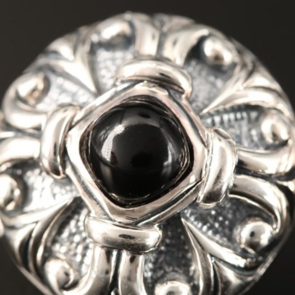 Scott Kay Sterling Silver Onyx Heavy Cufflinks - Picture 3 of 5